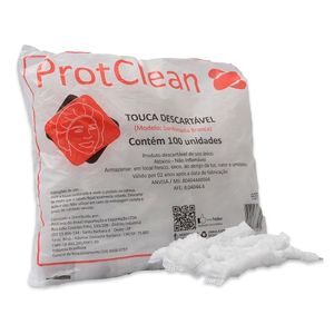 Touca Descartável Sanfonada Protclean Branca com 100 - Protdesc