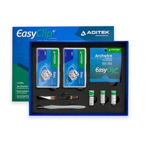 14.00.0004 Estojo Easyclip+ Passivo .022 Mbt Com 4 Kits 5X5 Com Gancho 3,4,5 - Aditek