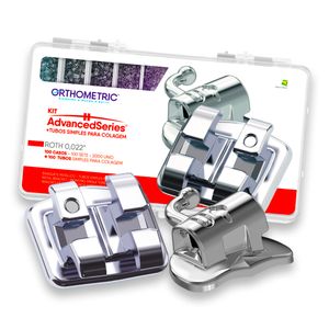 10.10.2923 - Kit Bráquete Metálico Advanced Series Roth 0,022 (100 Casos + 100 Tubos De Cola) - Orthometric