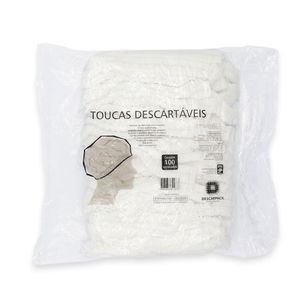 Touca Descartável com Elástico Branca - Descarpack