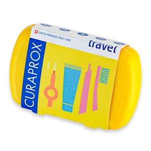 Kit Escova Para Viagem Amarelo com 3 Escovas e Creme Dental Be You com Estojo - Curaprox