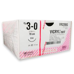 Fio de Sutura Ethicon Vicryl Rapid 3-0 Agulha 1,7cm com 12 - Johnson & Johnson