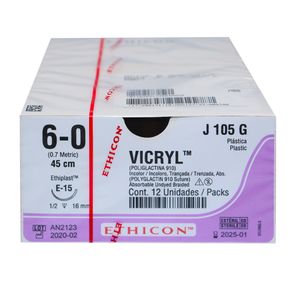 Fio de Sutura Ethicon Vicryl 6-0 com Agulha 1,6cm com 12 - Johnson & Johnson