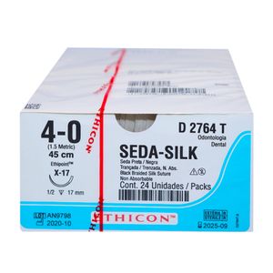 Fio de Sutura Ethicon Seda 4-0 Com Agulha 1,7cm Com 24 - Johnson & Johnson