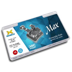 Kit de Bráquetes 10 Casos Prescrição Roth Max .018 Gancho Canino/Presa - Morelli - 10.15.932