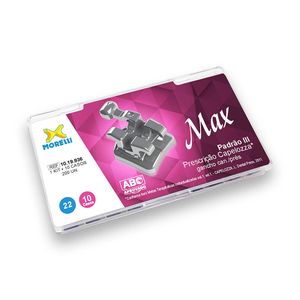 Kit de Bráquetes 10 Casos Prescrição Capelozza Max Padrão III .022 Gancho Canino/Presa - Morelli - 10.19.936