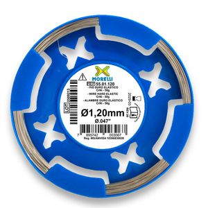 55.01.120 Fio Ortodôntico Duro Elástico Crni Redondo 1,20mm (.047") Em Rolo 50g - Morelli