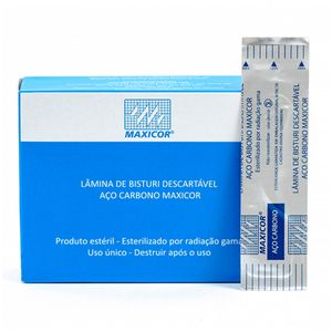 Lâmina de Bisturi Aço Carbono c/100 - Maxicor
