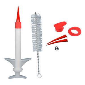 Injetor Plástico Para Elastômero Branco Com Bico Vermelho - Jon