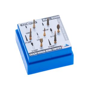 Kit Ponta Diamantada Coleção 2 Fina Dourada - Fava