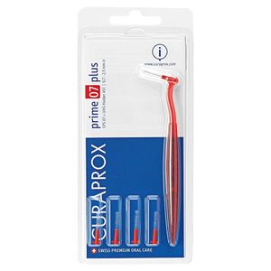 Escova Interdental CPS Prime Plus 07 0.7-2.5mm + Suporte Vermelho - Curaprox