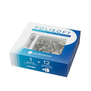 Discos de Feltro Impregnado Polisoft 12 Unidades + 1 Mandril - Microdont